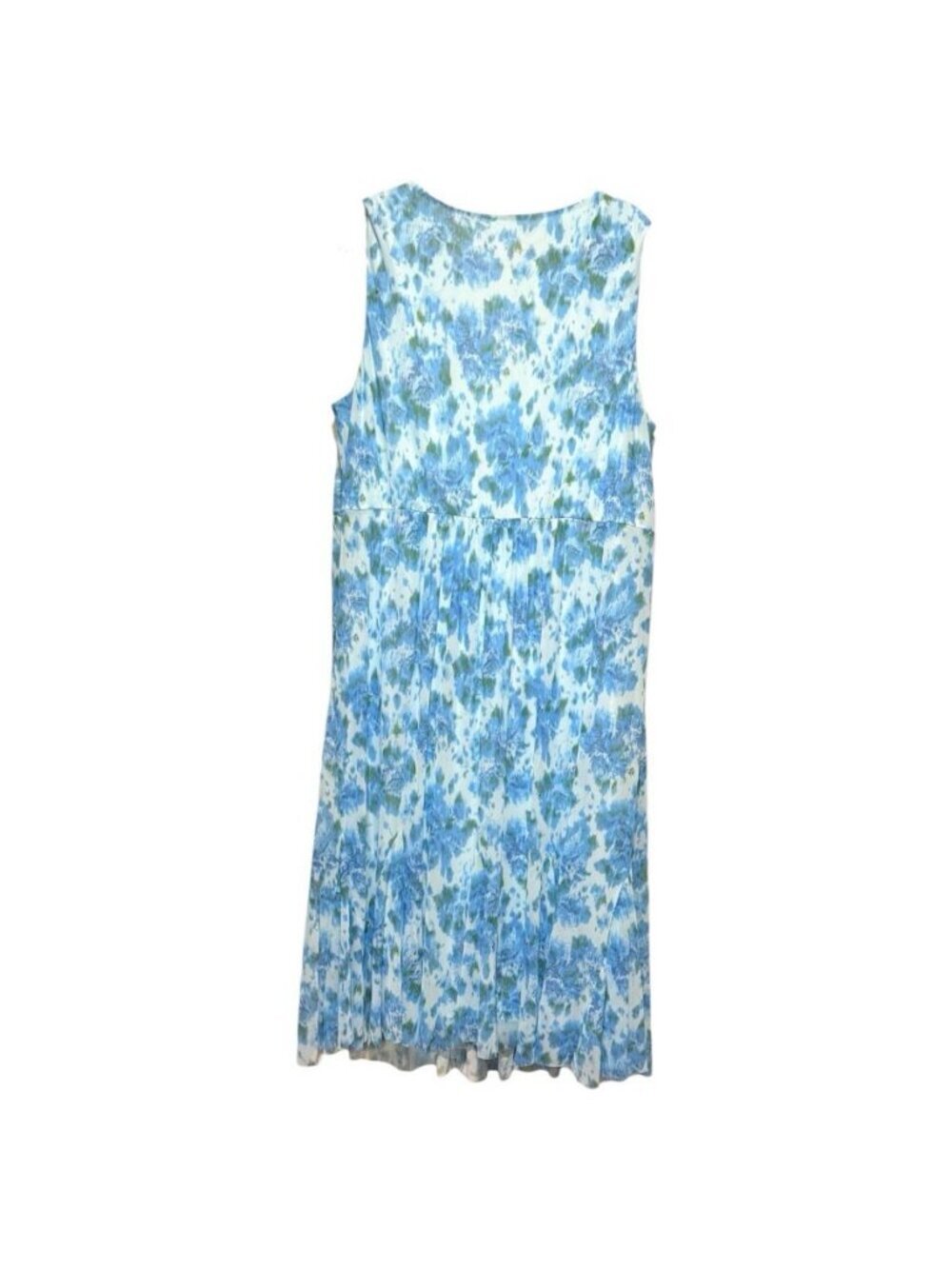 Isaac Mizrahi Sz 2X Knot Front Sleeveless Midi Length V-neck Blue Floral Dress - Picture 3 of 7